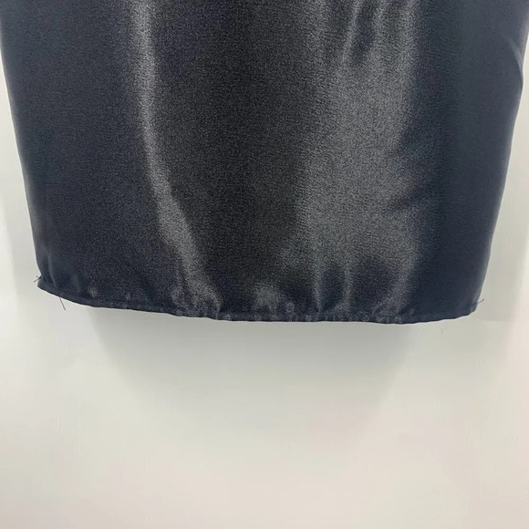 Jump Apparel Nordstrom Black Satin V-Neck Cross Back Mini Dress Size 3/4 NWT - Picture 6 of 14